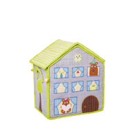 Small Jungle House Raffia Toy Storage Baskets Rice DK